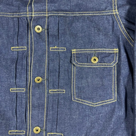 Japan Blue Jeans Type 1 Selvedge Denim Jacket Indigo Made in Japan 38 Buckleback - Picture 2 of 16
